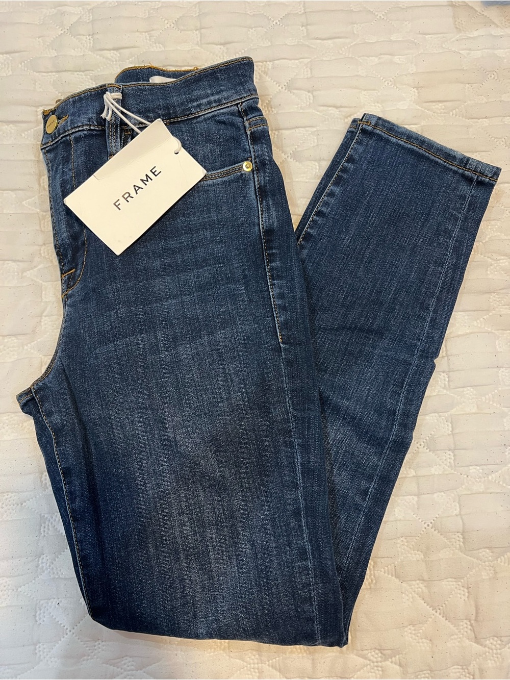 Frame Denim Womens Skinny Jeans - Dark Blue